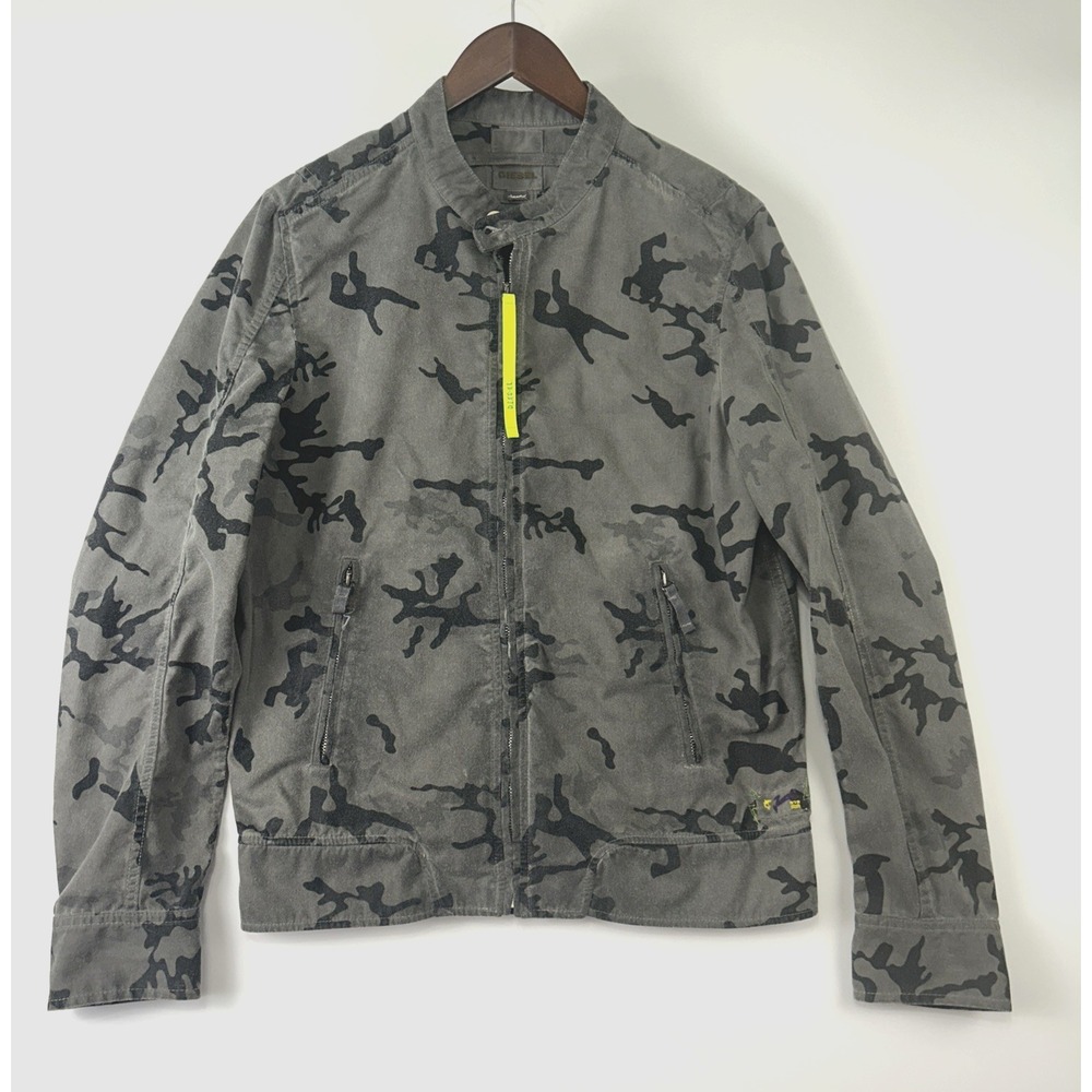 Vintage Diesel Womens Y2K Camo Jacket Size M Grungy Edgy Punk Street Indie